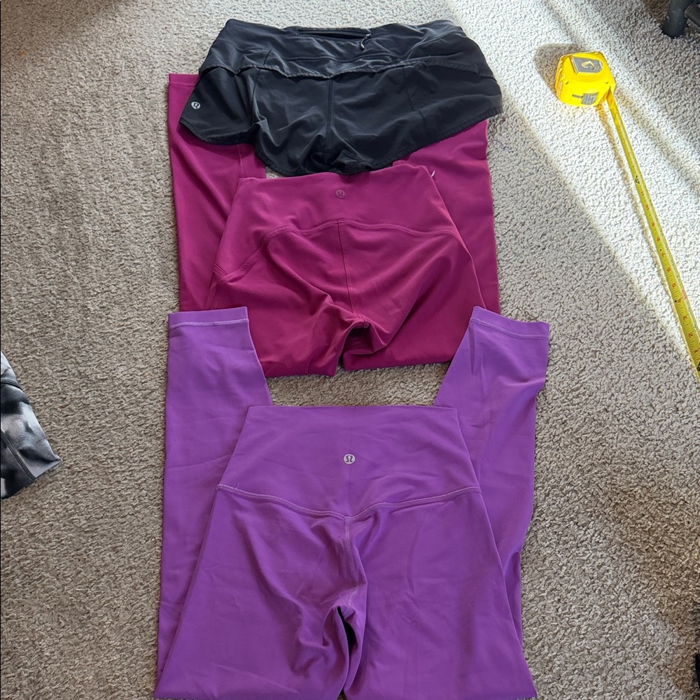 lululemon athletica Black, Magenta and Purple Leggings Set - Picture 1 of 10